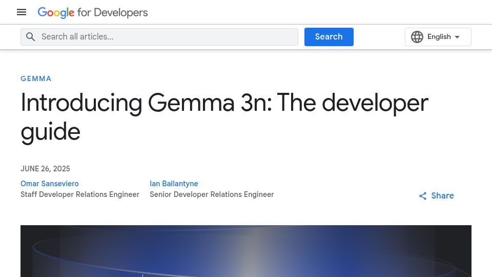 Screenshot of developers.googleblog.com: Introducing Gemma 3n