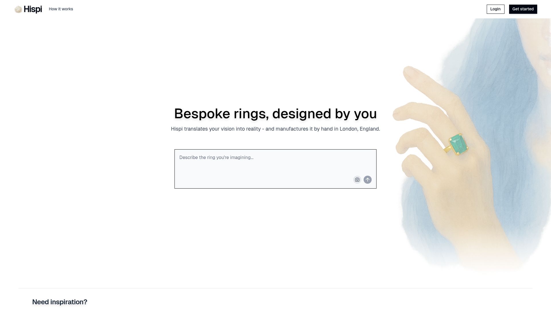 Screenshot of hispi.app: Show HN: I built Hispi, an app to design custom jewellery