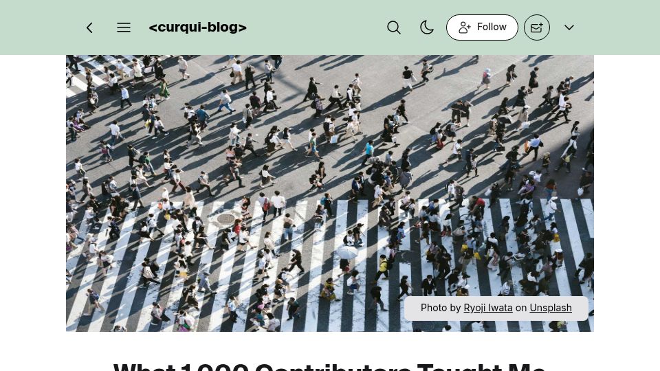 Screenshot of blog.curqui.com: What 1k Contributors Taught Me About Open-Source