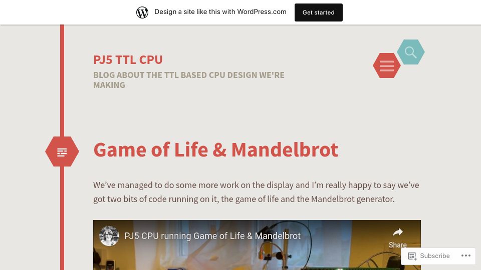 Screenshot of pj5cpu.wordpress.com: PJ5 TTL CPU