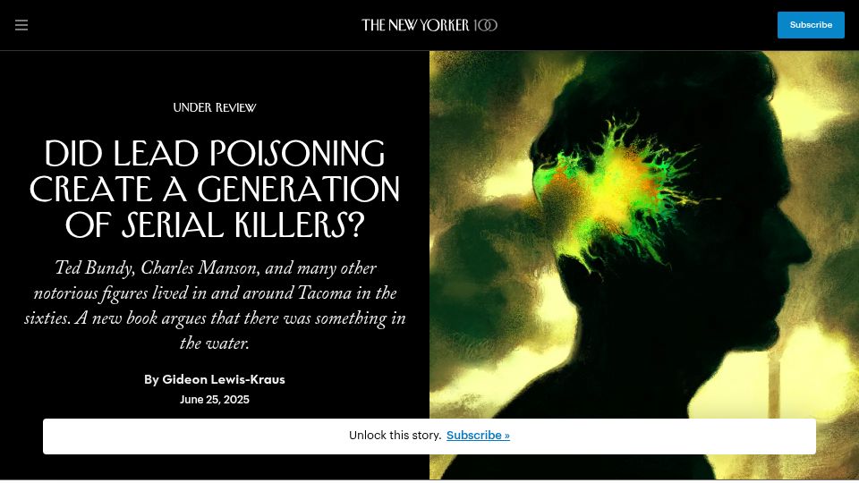 Screenshot of newyorker.com: Murderland: Crime and Bloodlust in the Time of Serial Killers