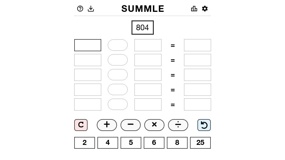 Screenshot of summle.net: Show HN: Summle – A little maths Game