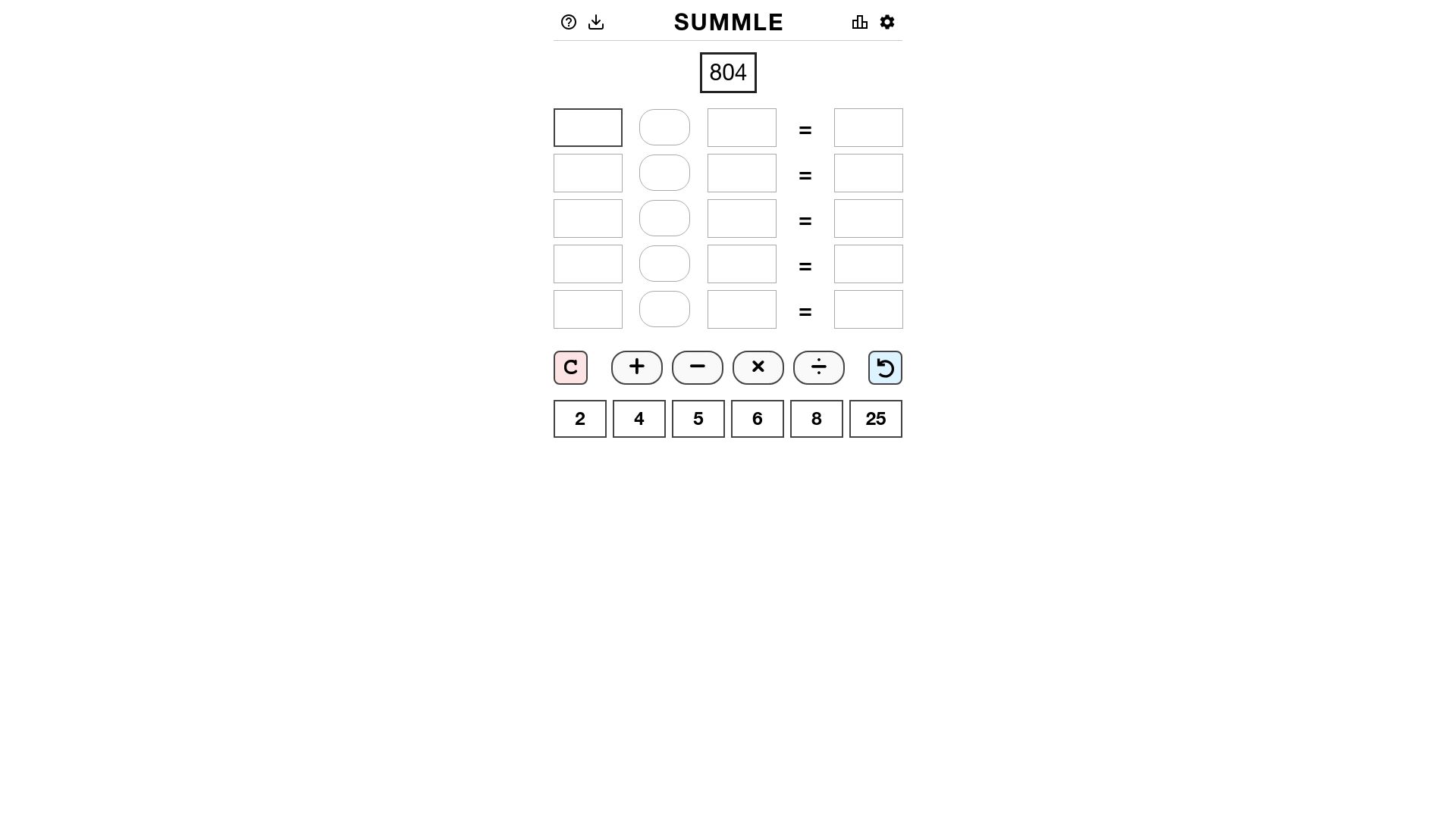 Screenshot of summle.net: Show HN: Summle – A little maths Game