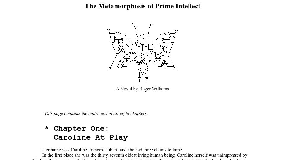 Screenshot of localroger.com: The Metamorphosis of Prime Intellect (1994)