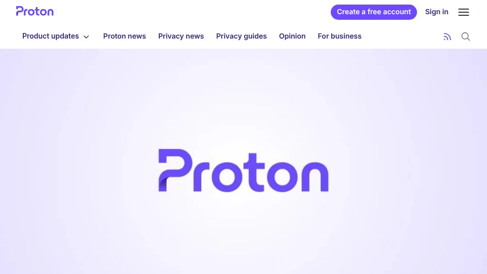 Screenshot of proton.me: Proton joins suit against Apple for practices that harm developers and consumers
