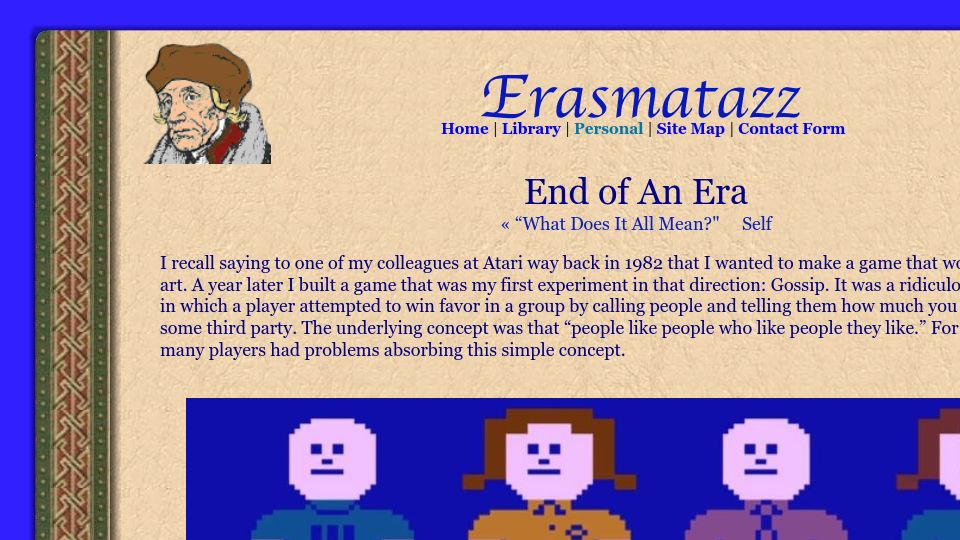 Screenshot of erasmatazz.com: End of an Era