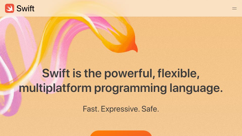 Screenshot of swift.org: Redesigned Swift.org is now live