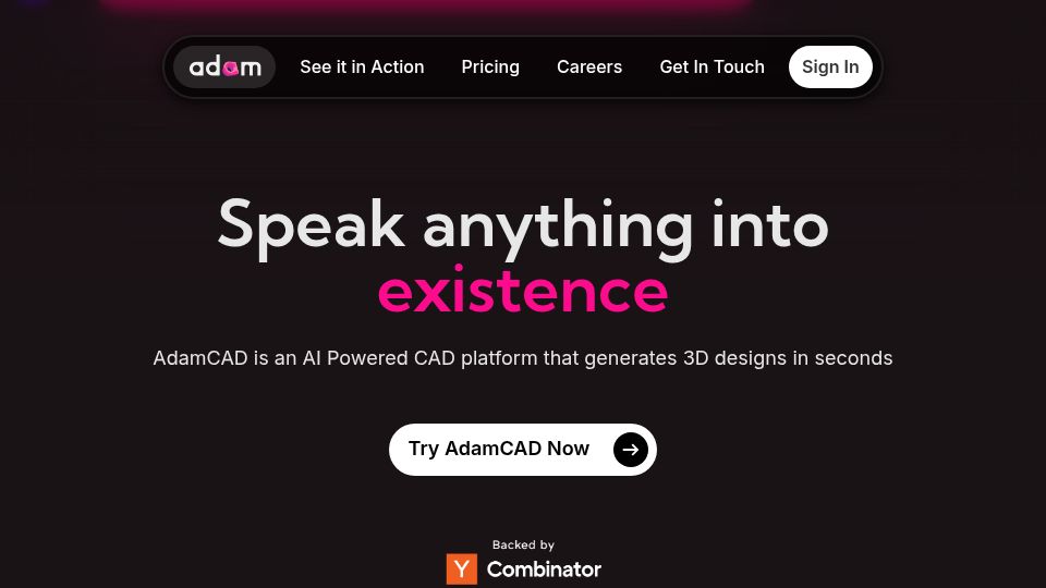 Screenshot of adamcad.com: Show HN: GPT image editing, but for 3D models