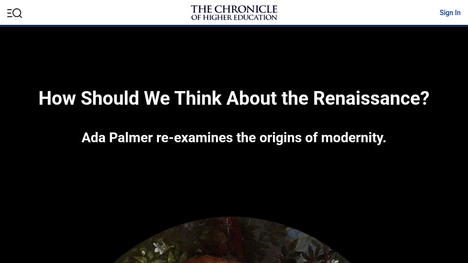 Screenshot of chronicle.com: How Should We Think About the Renaissance?