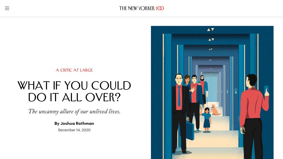 Screenshot of newyorker.com: What if you could do it all over? (2020)