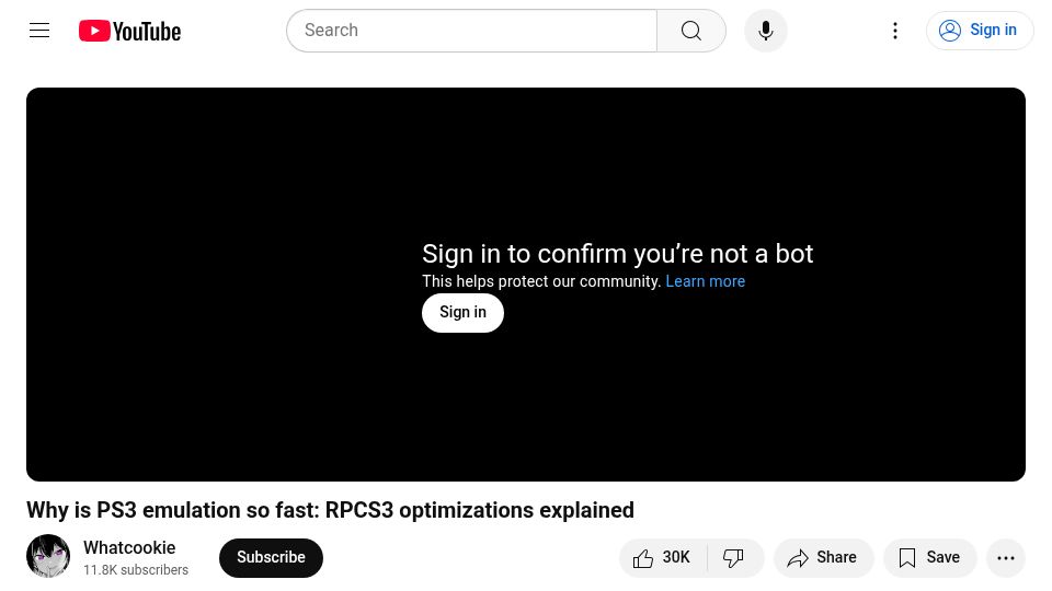 Screenshot of youtube.com: Why is PS3 emulation so fast: RPCS3 optimizations explained [video]