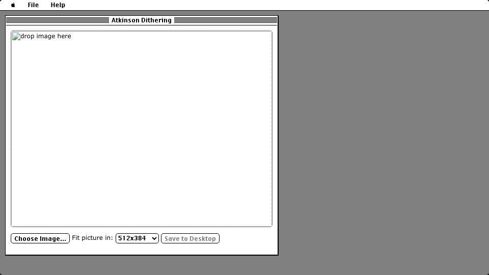Screenshot of gazs.github.io: Convert photos to Atkinson dithering
