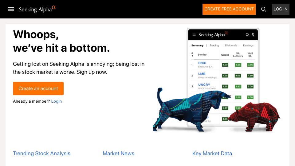 Screenshot of seekingalpha.com: Rents fall in most U.S. metros since 2023, demand struggles to match supply