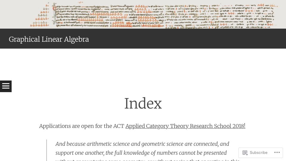 Screenshot of graphicallinearalgebra.net: Graphical Linear Algebra