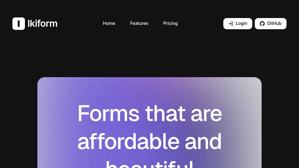 Screenshot of ikiform.com: Show HN: Typeform was too expensive so I built my own forms