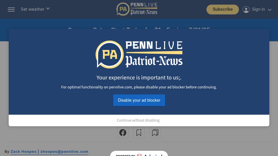 Screenshot of pennlive.com: Pa. House passes 'click-to-cancel' subscription bills