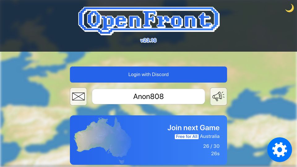 Screenshot of openfront.io: OpenFront: Realtime Risk-like multiplayer game in the browser