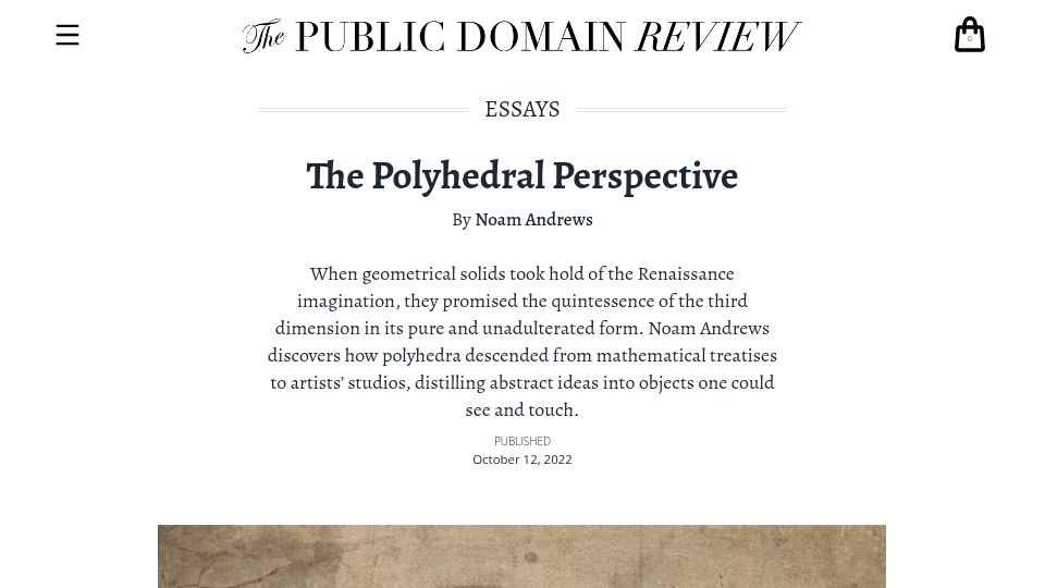 Screenshot of publicdomainreview.org: The Polyhedral Perspective