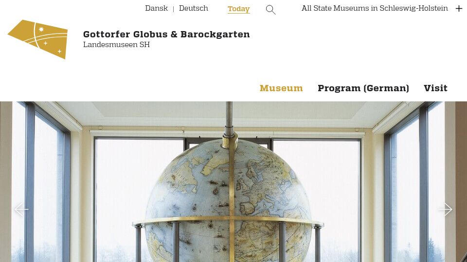 Screenshot of gottorfer-globus.de: The Gottorf Globe and its reconstruction
