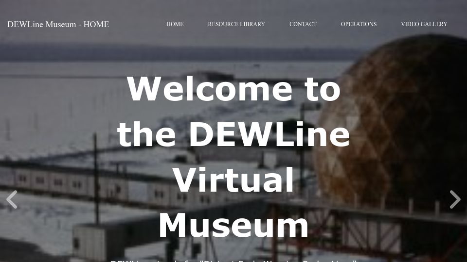 Screenshot of dewlinemuseum.com: DEWLine Museum – The Distant Early Warning Radar Line