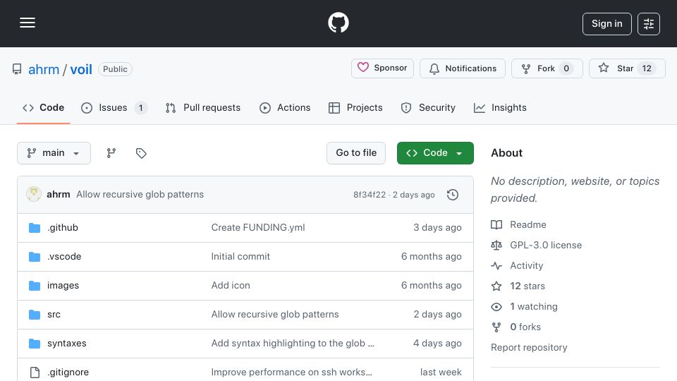 Screenshot of github.com: Show HN: VS Code extension to edit the filesystem like a text buffer