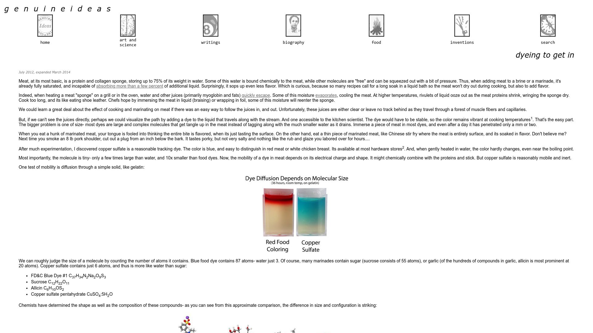 Screenshot of genuineideas.com: Dyeing to get in (2014)