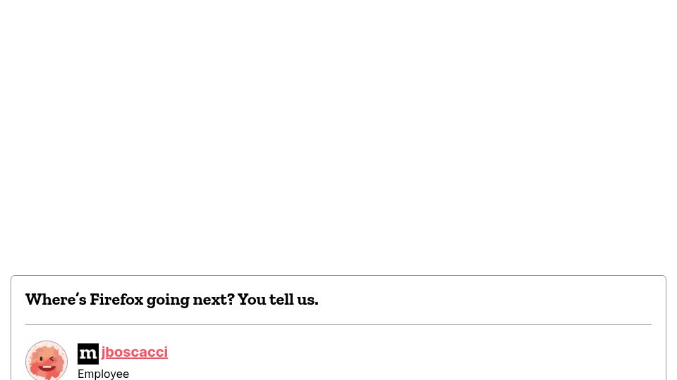 Screenshot of connect.mozilla.org: Where's Firefox going next?