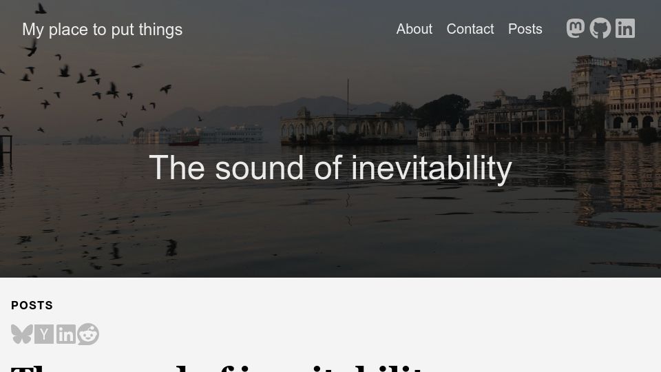 Screenshot of tomrenner.com: LLM Inevitabilism