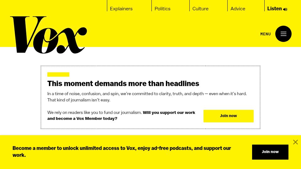 Screenshot of vox.com: How bad are childhood literacy rates?
