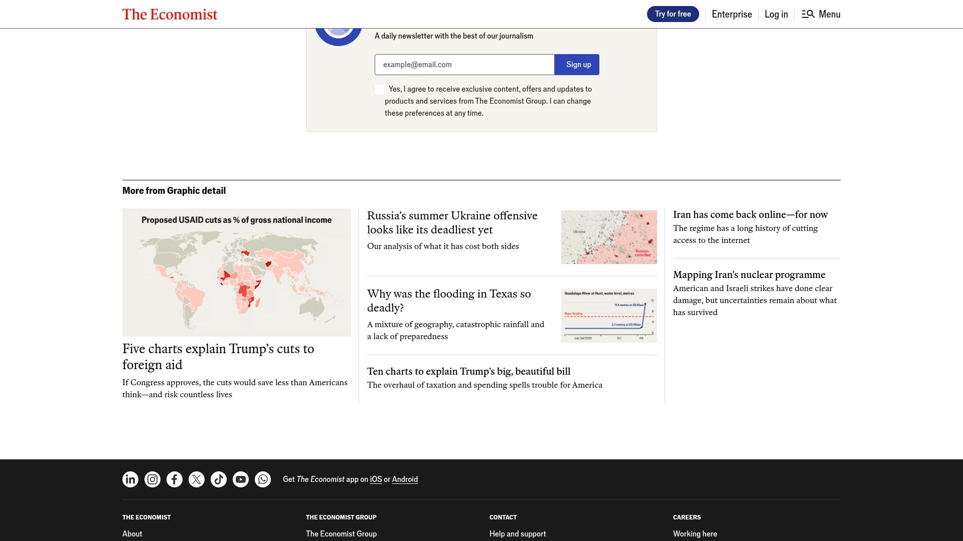 Screenshot of economist.com: Treating beef like coal would make a big dent in greenhouse-gas emissions