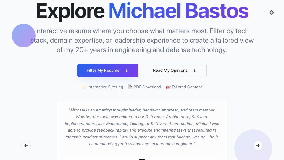 Screenshot of michaelbastos.com: Self-taught engineers often outperform (2024)