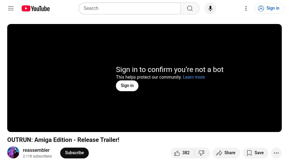 Screenshot of youtube.com: Out Run: Amiga Edition – Launch Trailer [video]
