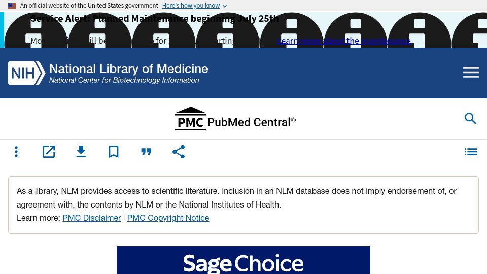 Screenshot of pmc.ncbi.nlm.nih.gov: Psilocybin decreases depression and anxiety in cancer patients (2016)