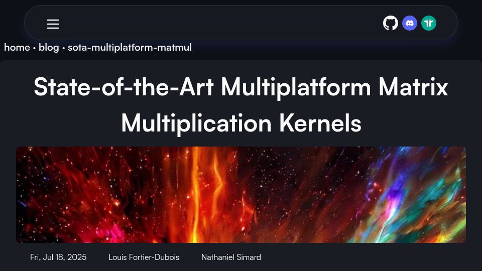 Screenshot of burn.dev: Multiplatform Matrix Multiplication Kernels
