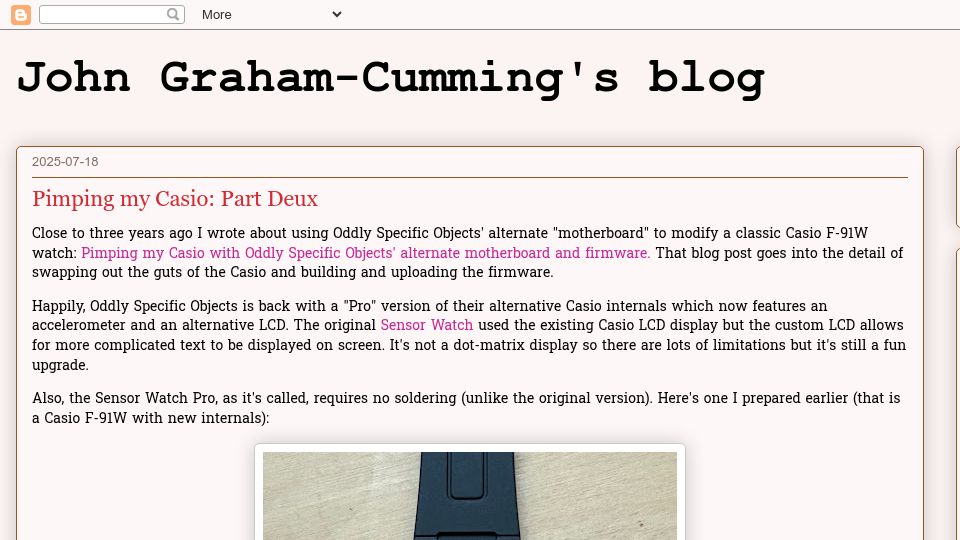 Screenshot of blog.jgc.org: Pimping My Casio: Part Deux