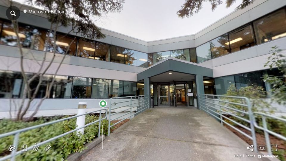 Screenshot of my.matterport.com: Matterport walkthrough of the original Microsoft Building 3