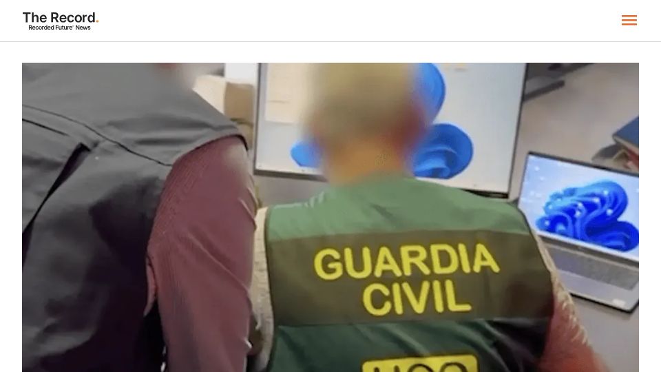 Screenshot of therecord.media: Spanish police arrest five over $542M crypto investment scheme