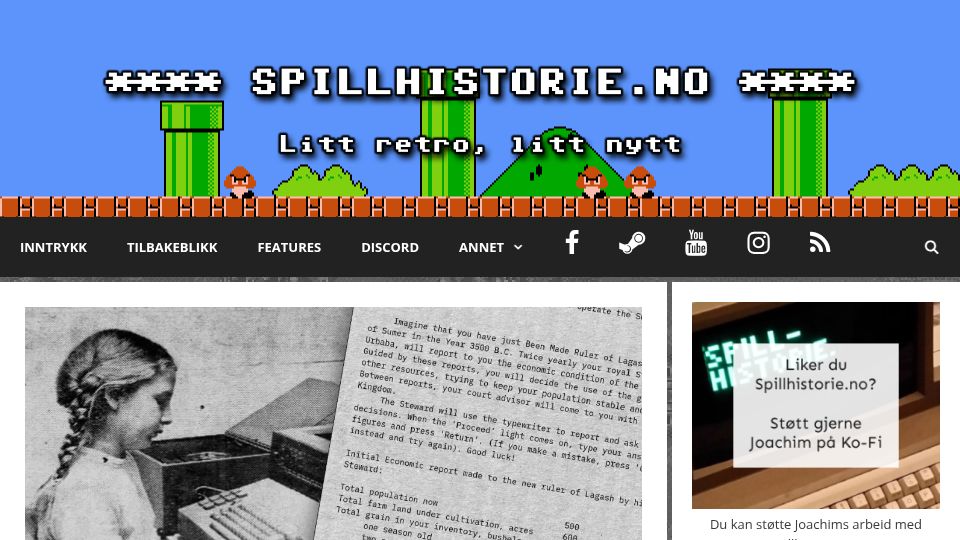 Screenshot of spillhistorie.no: The Sumerian Game: The ancestor of modern city builders