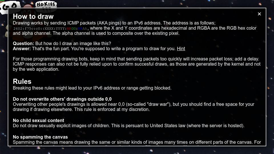 Screenshot of canvas.openbased.org: IPv6 Based Canvas