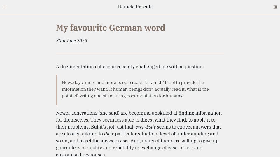 Screenshot of vurt.org: My favourite German word