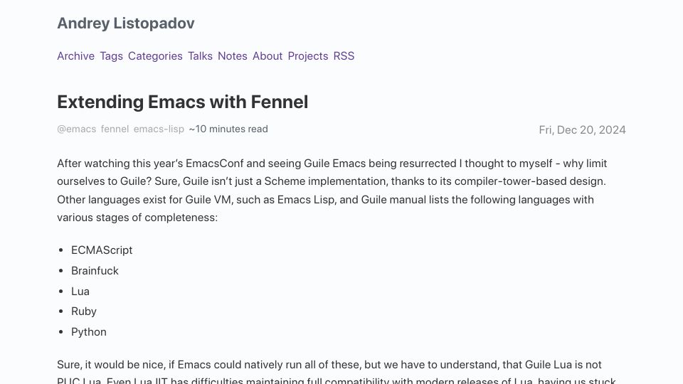 Screenshot of andreyor.st: Extending Emacs with Fennel (2024)
