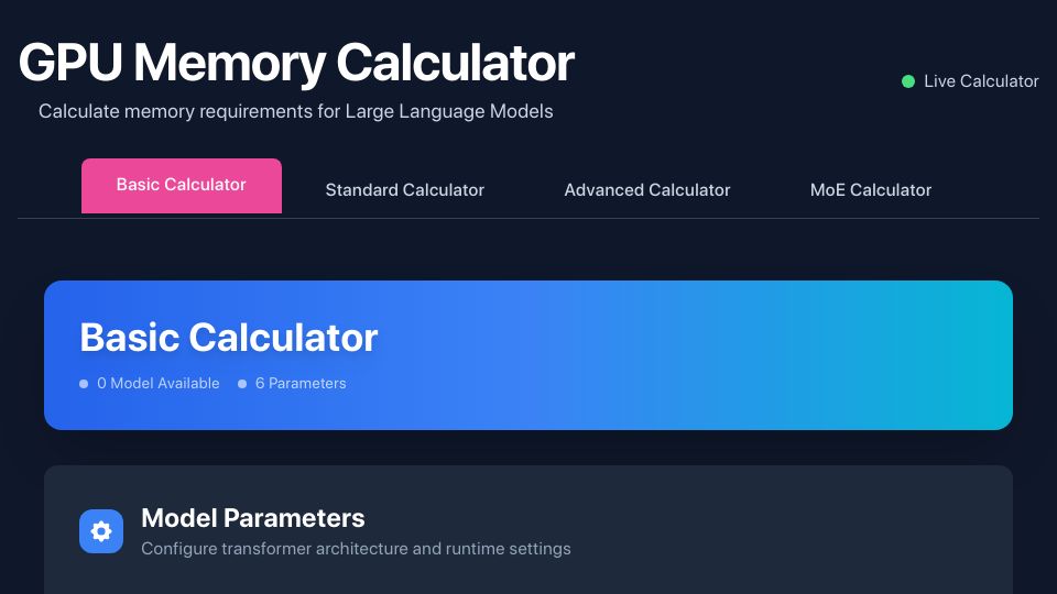 Screenshot of calculator.inference.ai: A GPU Calculator That Helps Calculate What GPU to Use