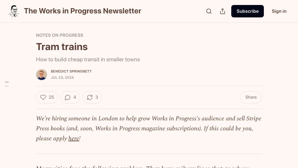 Screenshot of worksinprogress.news: Tram Trains