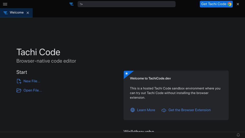 Screenshot of tachicode.dev: Show HN: A code editor that integrates into the browser