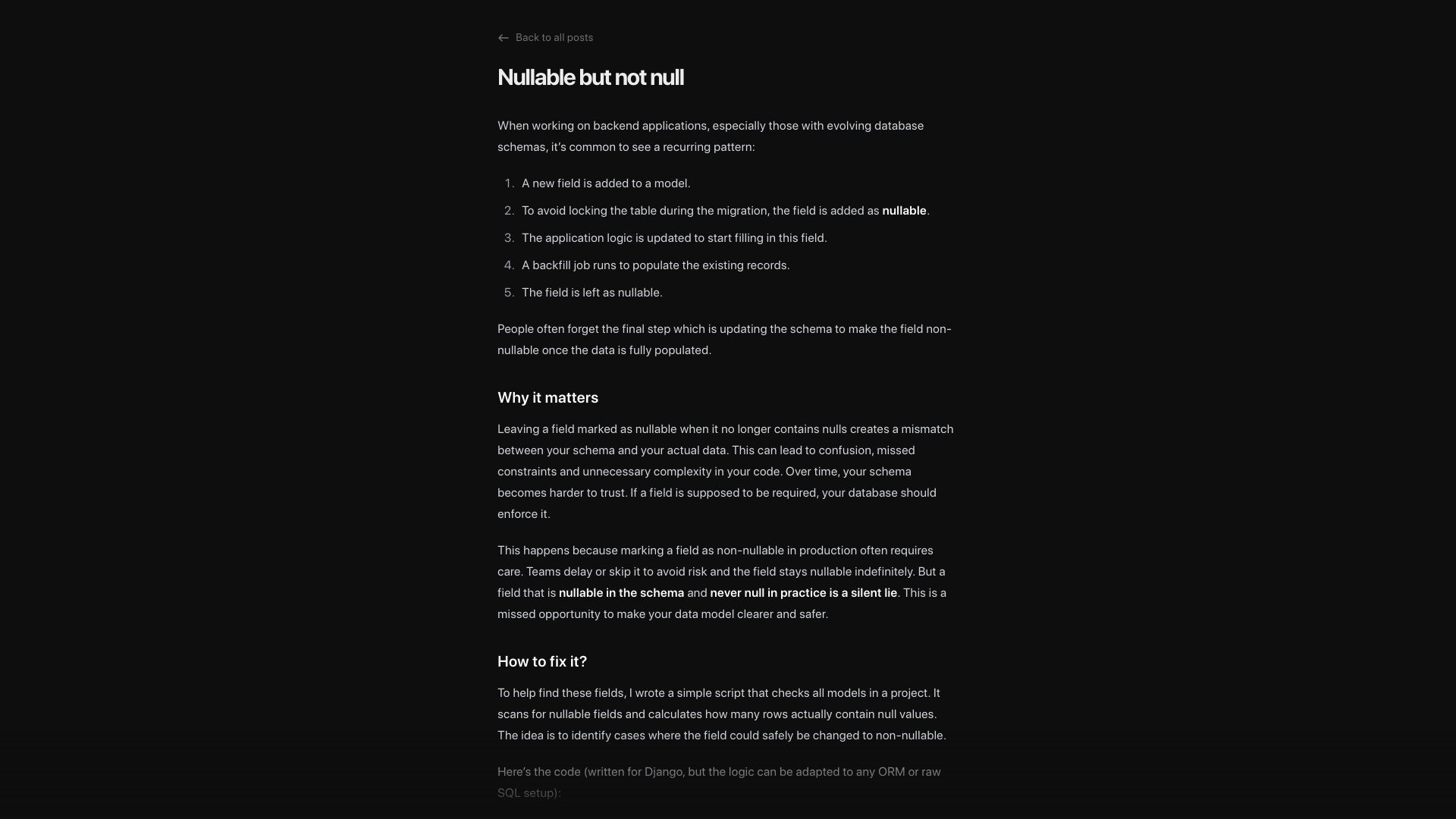 Screenshot of efe.me: Nullable but not null
