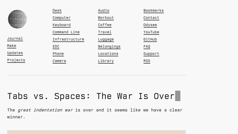 Screenshot of xn--gckvb8fzb.com: The Tabs vs. Spaces war is over, and spaces have emerged victorious