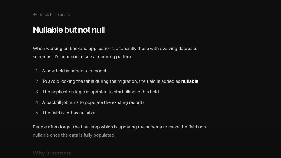 Screenshot of efe.me: Nullable but not null