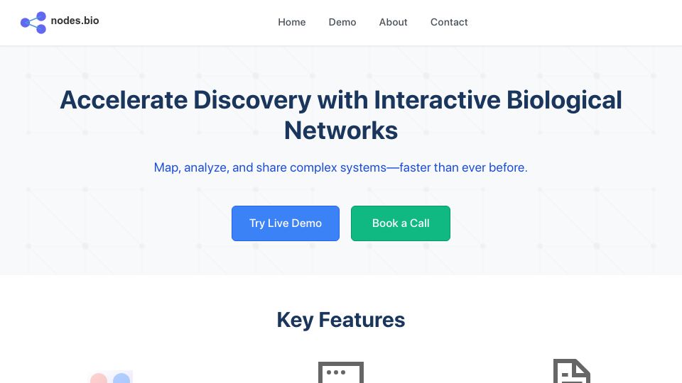 Screenshot of nodes.bio: Show HN: I built a biological network visualization tool