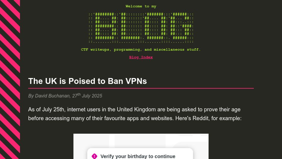 Screenshot of da.vidbuchanan.co.uk: The UK Is Poised to Ban VPNs