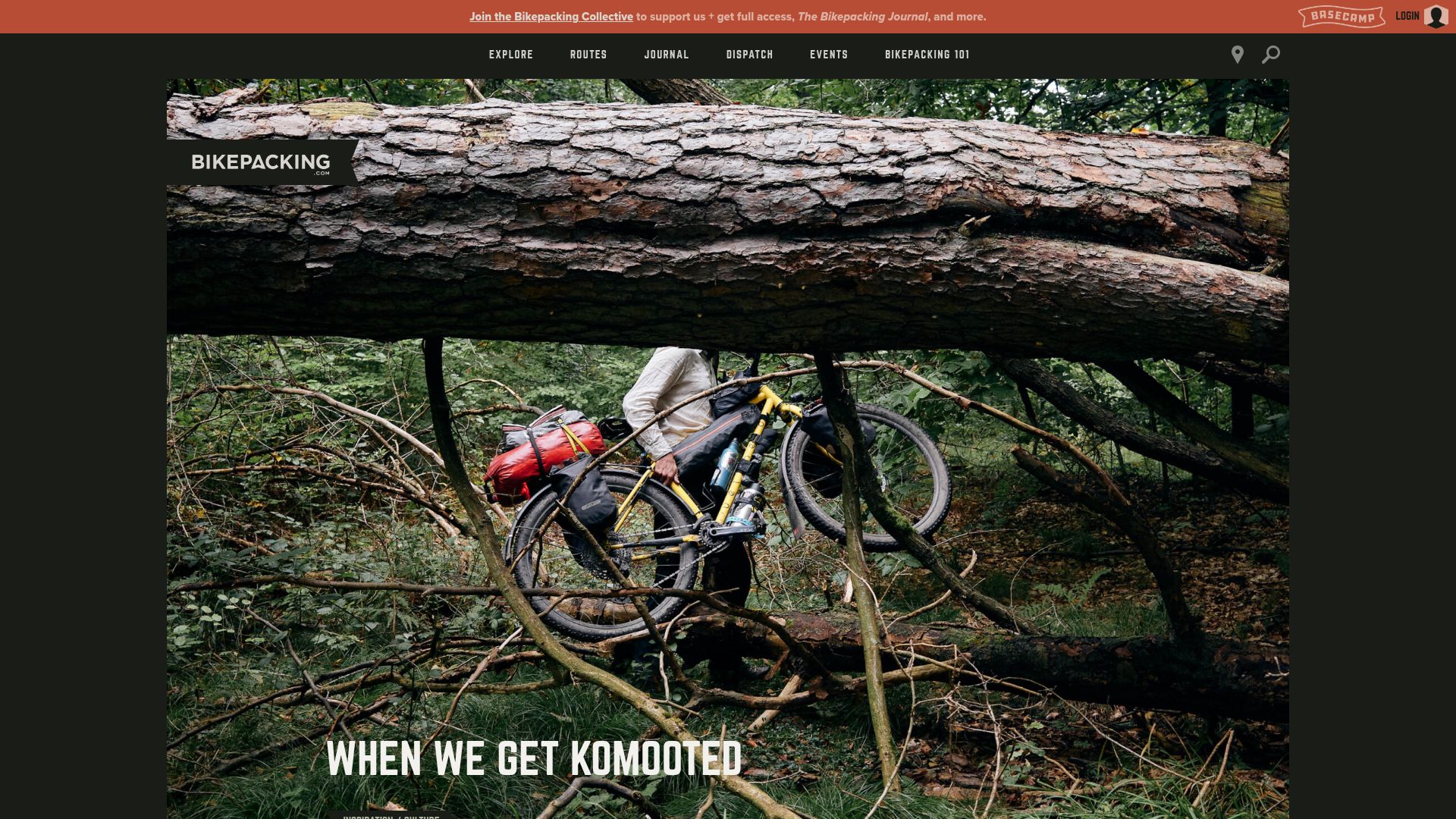 Screenshot of bikepacking.com: When we get Komooted